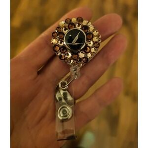 Airline Vintage Button ID holder.‎ Handmade. Rare. Unique. Bling.